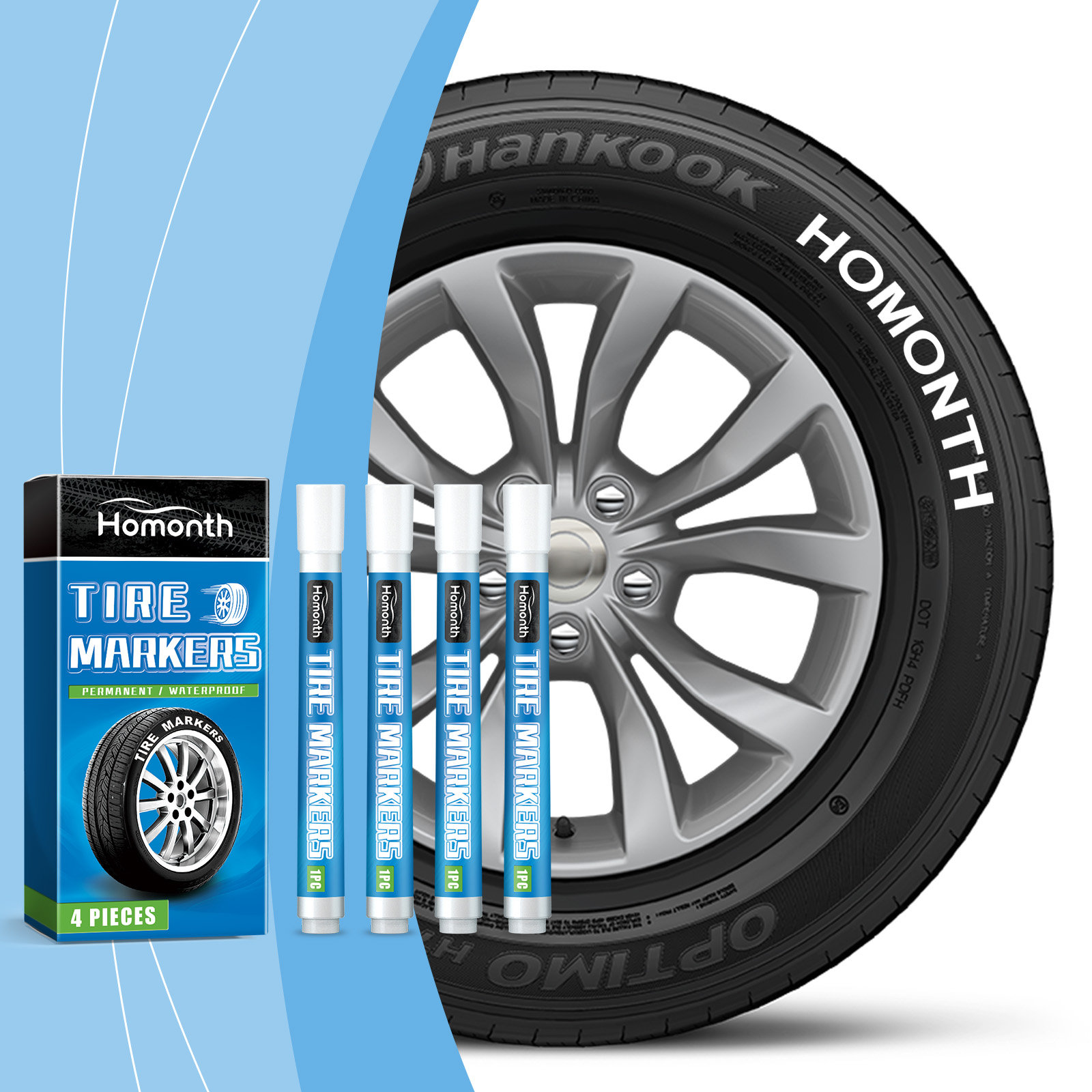 White Tire Paint Pen Car Tire Paint Pen Does Not Fade Color Creative Diy Oil Pen - Image 2