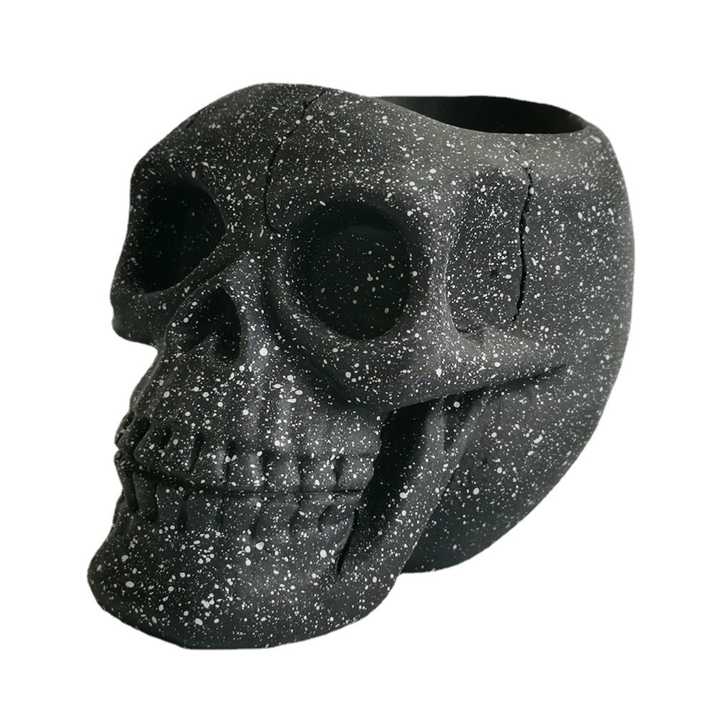 Black Skull Storage Pen Holder for Human Skull Makeup Pen - Image 8