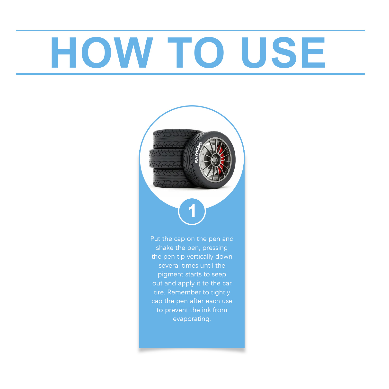 White Tire Paint Pen Car Tire Paint Pen Does Not Fade Color Creative Diy Oil Pen - Image 6