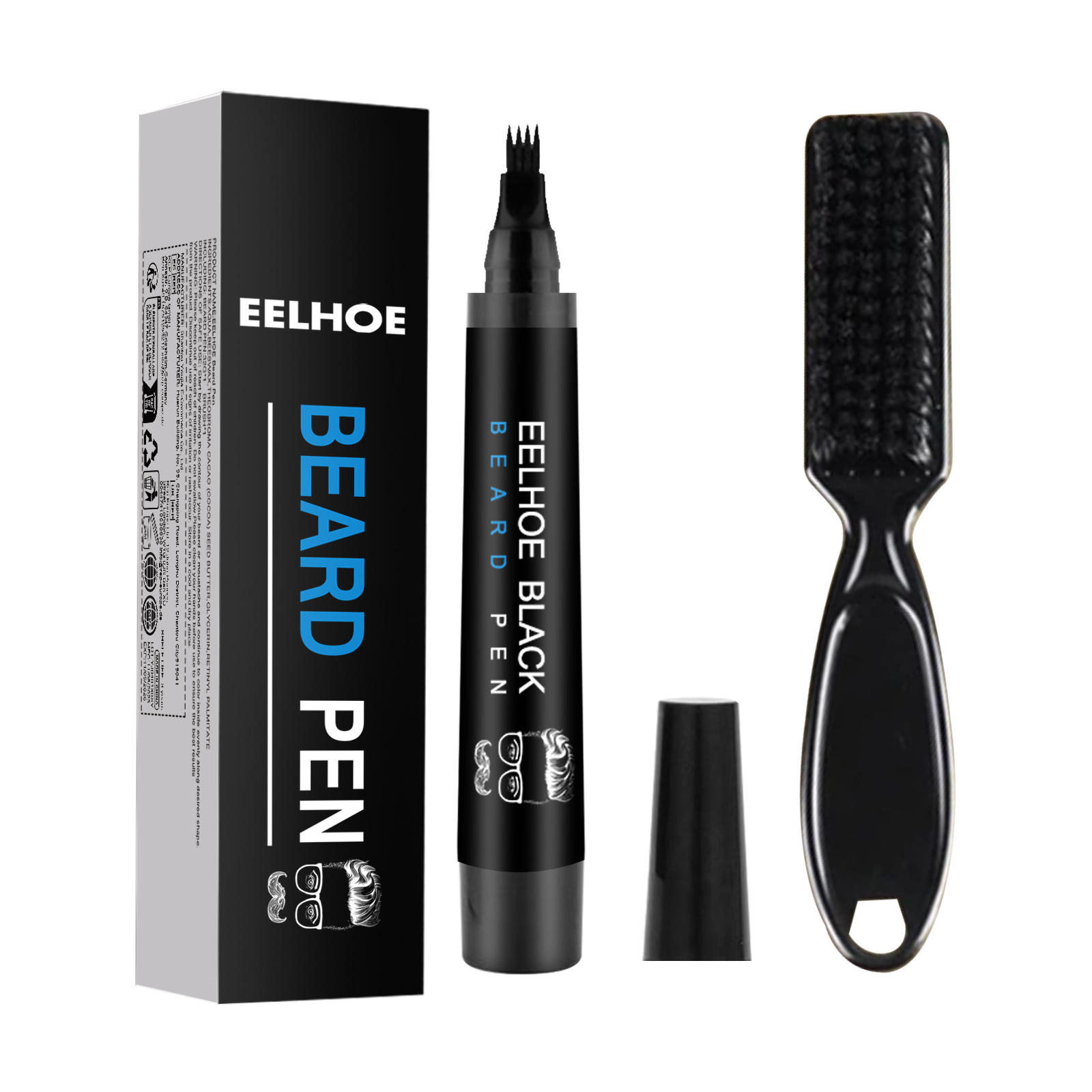 Beard Refill Pen Kit Men's Beard Natural Waterproof Beard Pen Beard Tracing Pen - Image 2