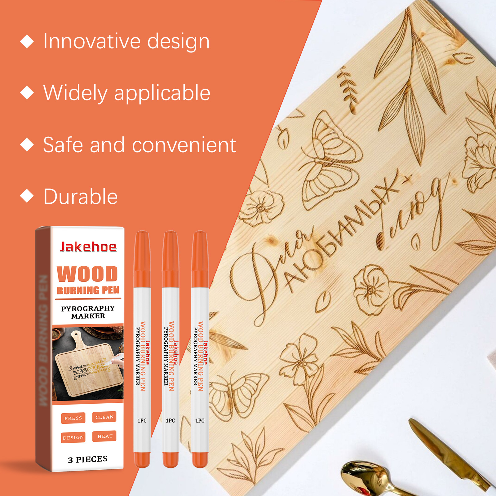 Jakehoe Burning Pyrograph Pen Wood Burning Effect Burning Pyrograph Pen Art Marker Pyrograph Pen Burning Pen - Image 3